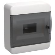 Корпус ЩРН-П-8 TEKFOR IP41 черн. прозр. дверь пластик. IEK TF5-KP12-N-08-41-K01-K03