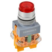 Кнопка D7-11D d=22мм 1з+1р с подсв. кр. GENERICA