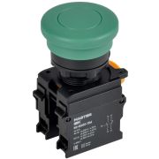 Кнопка ''Грибок'' без фиксации. d - 22 мм 1NO+1NC зелёная MASTER