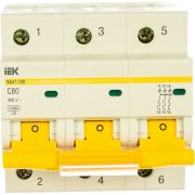 Выключатель автоматический трехполюсный 80А C ВА47-100 10кА