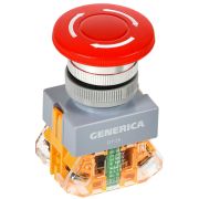 Кнопка D7-ZS Грибок d=22мм 1з+1р пов. с фикс. кр. GENERICA
