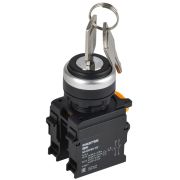 Переключатель с ключом 2 полож. 1NO+1NC чёрный MASTER