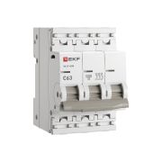 Выключатель автоматический трехполюсный 3P 63А (C) 4.5kA ВА 47-63N M634363C PROXIMA EKF