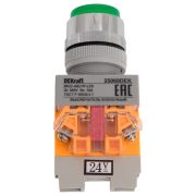Выключатель кнопочный ВK-22 ABLFP диам. 22мм зеленый LED 24В AC/DC