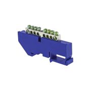 Шина нулевая N 6х9 8 отверст. цинк син. изолятор на DIN-рейку PROxima EKF sn1-63-08-d