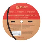 Трубка термоусадочная ТУТ нг 20/10 черн. (уп.100м) EKF tut-20-b